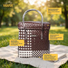 Storage Lid‑Top Basket – Classic Weave for Linens & Home