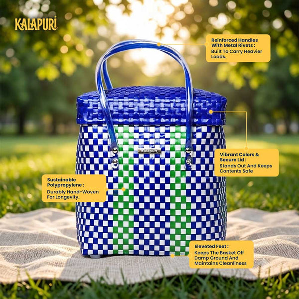 Premium Lid‑Top Basket – Upscale Handwoven Storage Basket