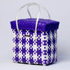 Kalapuri handmade colourful lid top basket bright toned weave with secure lid.