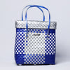 Blue‑White Lid‑Top Basket – Nautical Weave Storage with Lid