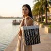Black‑Grey Lid‑Top Basket – Stylish Modern Weave Storage