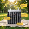 Black‑Grey Lid‑Top Basket – Stylish Modern Weave Storage