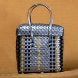 Handcrafted Silver Black Basket with lid
