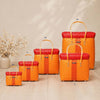 Yellow‑Red Lid‑Top Basket – Vibrant Handwoven Storage