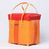 Yellow & Red Lid Top Basket | Vibrant Handmade Storage