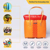 Yellow‑Red Lid‑Top Basket – Vibrant Handwoven Storage