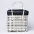 Kalapuri handmade white and black lid top basket contrasting weave storage basket.