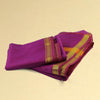 Magenta Premium Dhoti & Uparna Fabric Set – Cotton-Silk Radiance