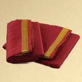 Unstitched Maroon Dhoti & Uparna