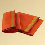 Unstitched Orange Dhoti & Uparna