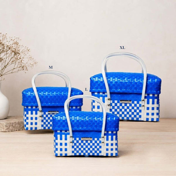 Trendy Picnic Half Basket with Lid – Chic Outdoor Tote