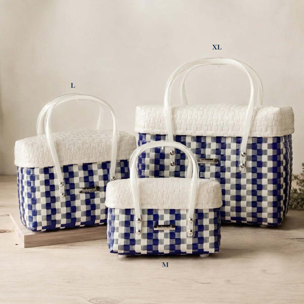 New‑Age Fancy Half Basket with Lid – Stylish Compact Carrier