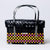 Colorful short handwoven basket with lid
