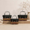 Colourful Lid‑Top Short Basket – Compact Handwoven Storage