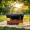 Colourful Lid‑Top Short Basket – Compact Handwoven Storage