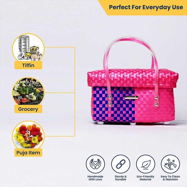 Multipurpose Half Basket with Lid – Durable Everyday Organizer