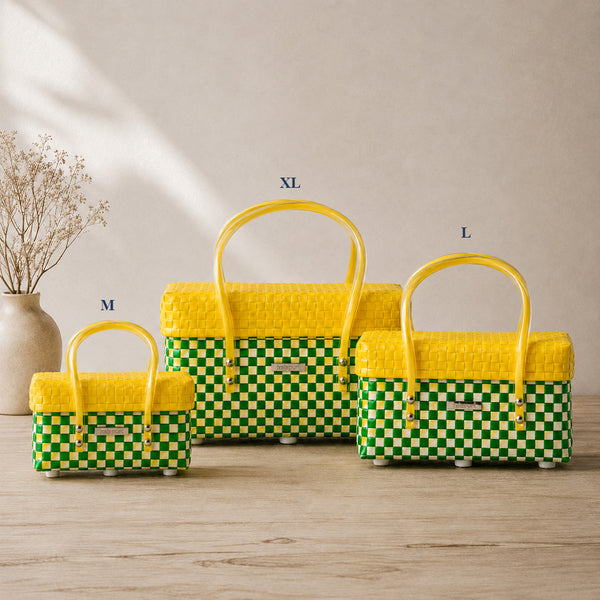 Shopping Half Basket with Lid – Vibrant Reusable Carrier