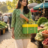 Shopping Half Basket with Lid – Vibrant Reusable Carrier