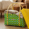 Shopping Half Basket with Lid – Vibrant Reusable Carrier