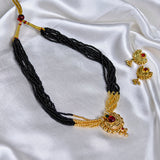 Multi-Layer Modern Chand Mangalsutra With Earing