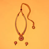 Handcrafted Chandrakor Pipe Thushi Necklace for Festive Occasions