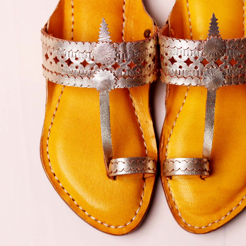 Mini Maharaja Kolhapuri chappal for kids handmade leather
