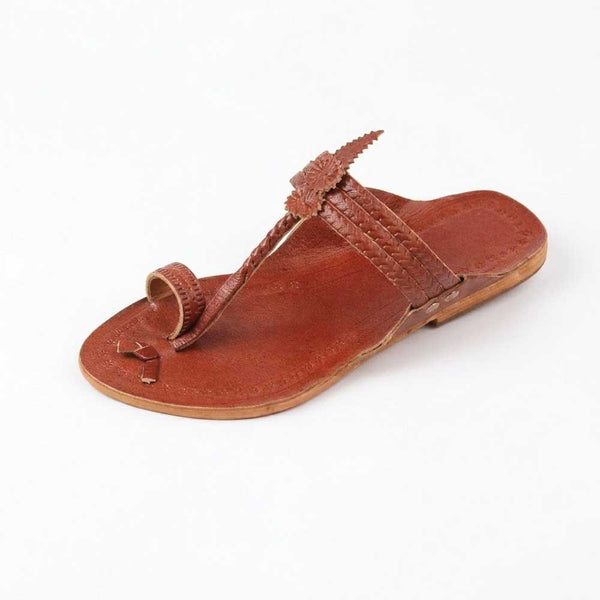 Kids Brown Handcrafted Kolhapuri Chappal