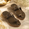 Kids Grey Classic Kolhapuri Chappal