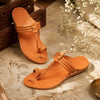 Kids Yellow Leather Kolhapuri Chappal