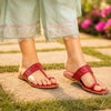 Kids Red Designer Kolhapuri Chappal