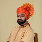 Readymade Orange Bandhej Pheta