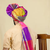 Unstitched Multicolour Zari Pheta