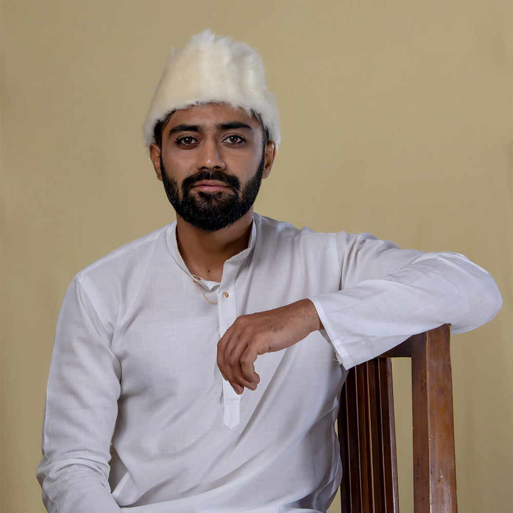 Maharashtrian Golden Fur Topi - Festive Luxury Headpiece
