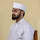 White Topi with Silver Embroidery