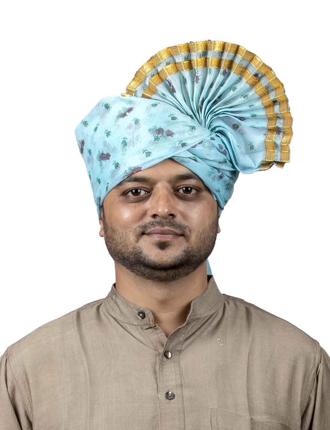 Unstitched Printed Turqoise Pheta – Kalapuri