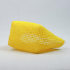 Close-up of woman holding Kalapuri yellow Koodai tote bag handle