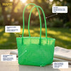 Top view of Kalapuri mint green Koodai tote bag showing spacious woven interior