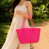 Kalapuri handmade pink Koodai tote bag, base and structure view