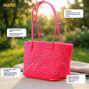 Top view of Kalapuri pink Koodai tote bag showing spacious woven interior