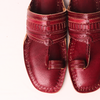 Men's cherry red T-strap sandals with open toe design – fashionable footwear