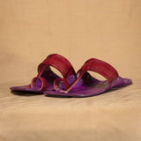 Men's Genuine Leather Kolhapuri Chappal - Beet Red Fusion