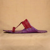 Men's Genuine Leather Kolhapuri Chappal - Beet Red Fusion