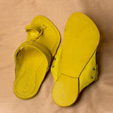 Men's Genuine Leather Kolhapuri Chappal - Lemon yellow Sunshine | Men's Chappal