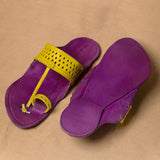 Men's Genuine Leather Kolhapuri Chappal - Beet Lemon Fusion