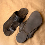 Men's Genuine Leather Kolhapuri Chappal - Classic Grey Heritage