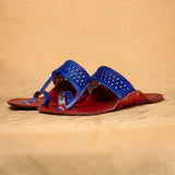 Men's Genuine Leather Kolhapuri Chappal - Red Royaleblue Regalia