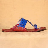 Men's Genuine Leather Kolhapuri Chappal - Red Royaleblue Regalia