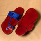 Men's Genuine Leather Kolhapuri Chappal - Red Royaleblue Regalia