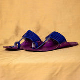 Men's Genuine Leather Kolhapuri Chappal - Beet Royaleblue Opulence