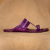 Men's Genuine Leather Kolhapuri Chappal - Rich Beet Tradition